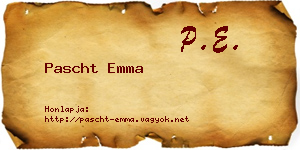Pascht Emma névjegykártya